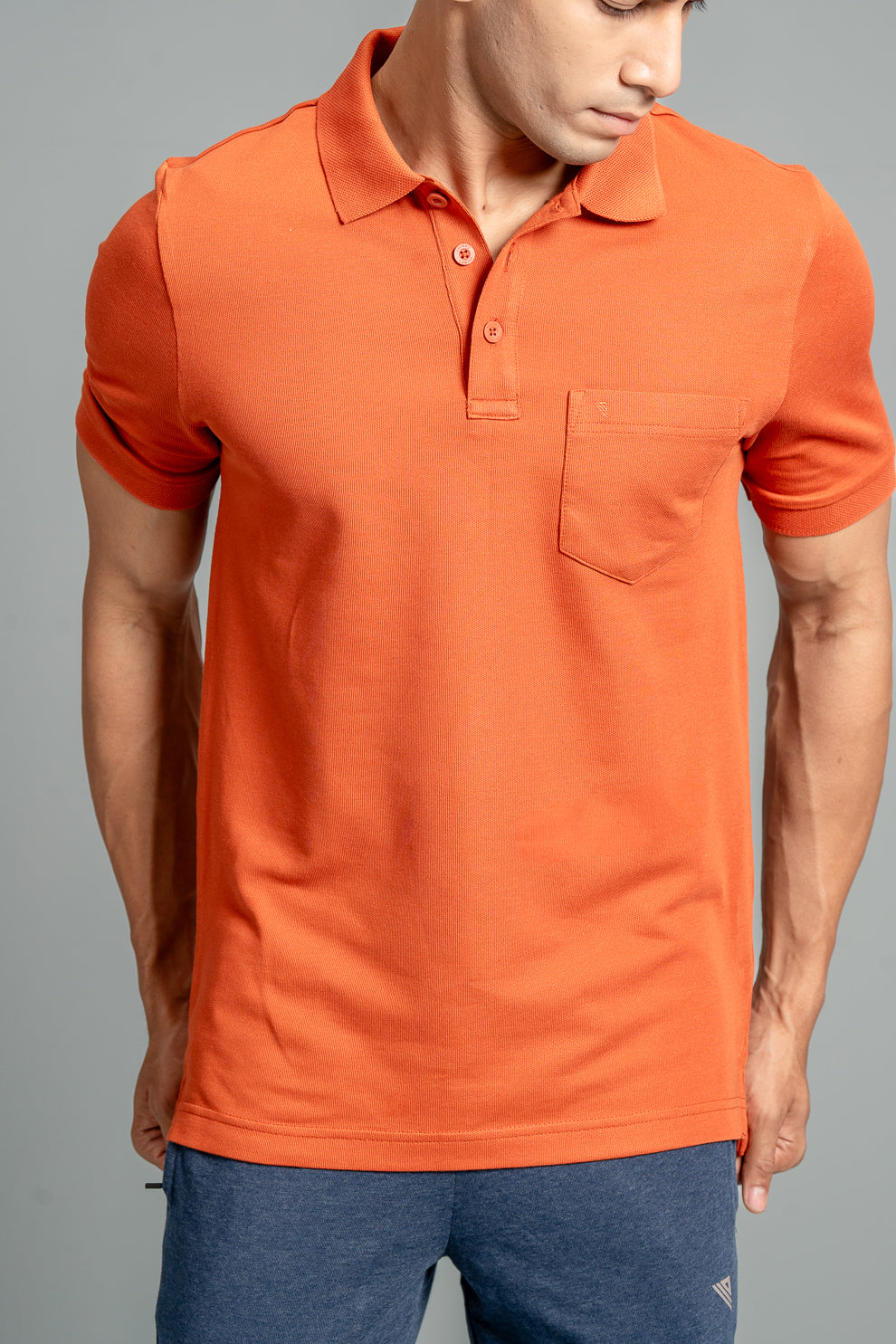 Men Expert Polo Tshirt with Pocket Orange EP23