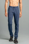 Combed Cotton Side Sew Panel Smart Fit Zipper Pocket Track Pant Denim Blue ETK10
