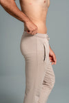 Men Combed Cotton Rich Jogger with Side Pockets Beige EJ7