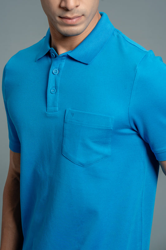 Combed Cotton Rich Polo Blue