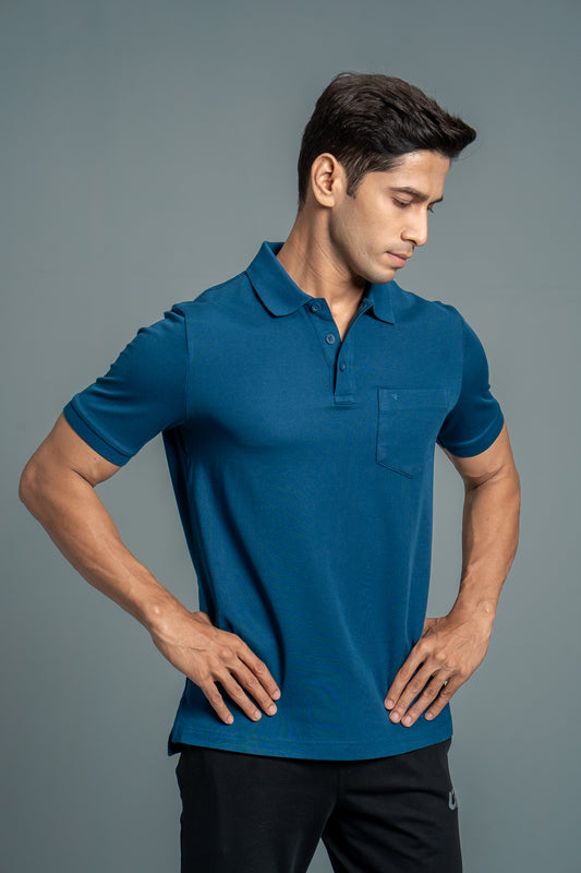 Men Expert Polo Tshirt with Pocket Blue EPD17