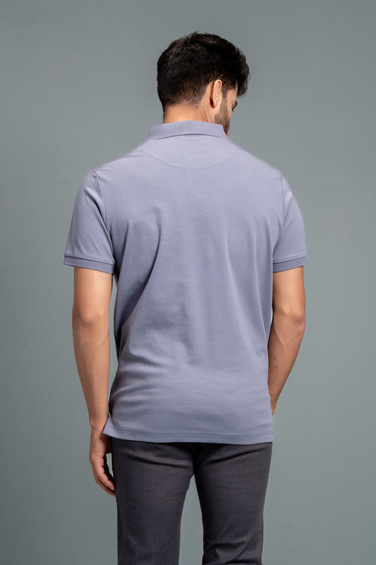 Men Extra Long Staple Cotton Smart Fit Apex Polo T-Shirt Amethyst Grey AX10