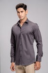Men Stretch Cotton Slim Fit Fluid Shirts Grey FS8