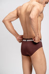 Men TENCEL™ Modal Micro Elastane Stretch Brief Coffee Brown