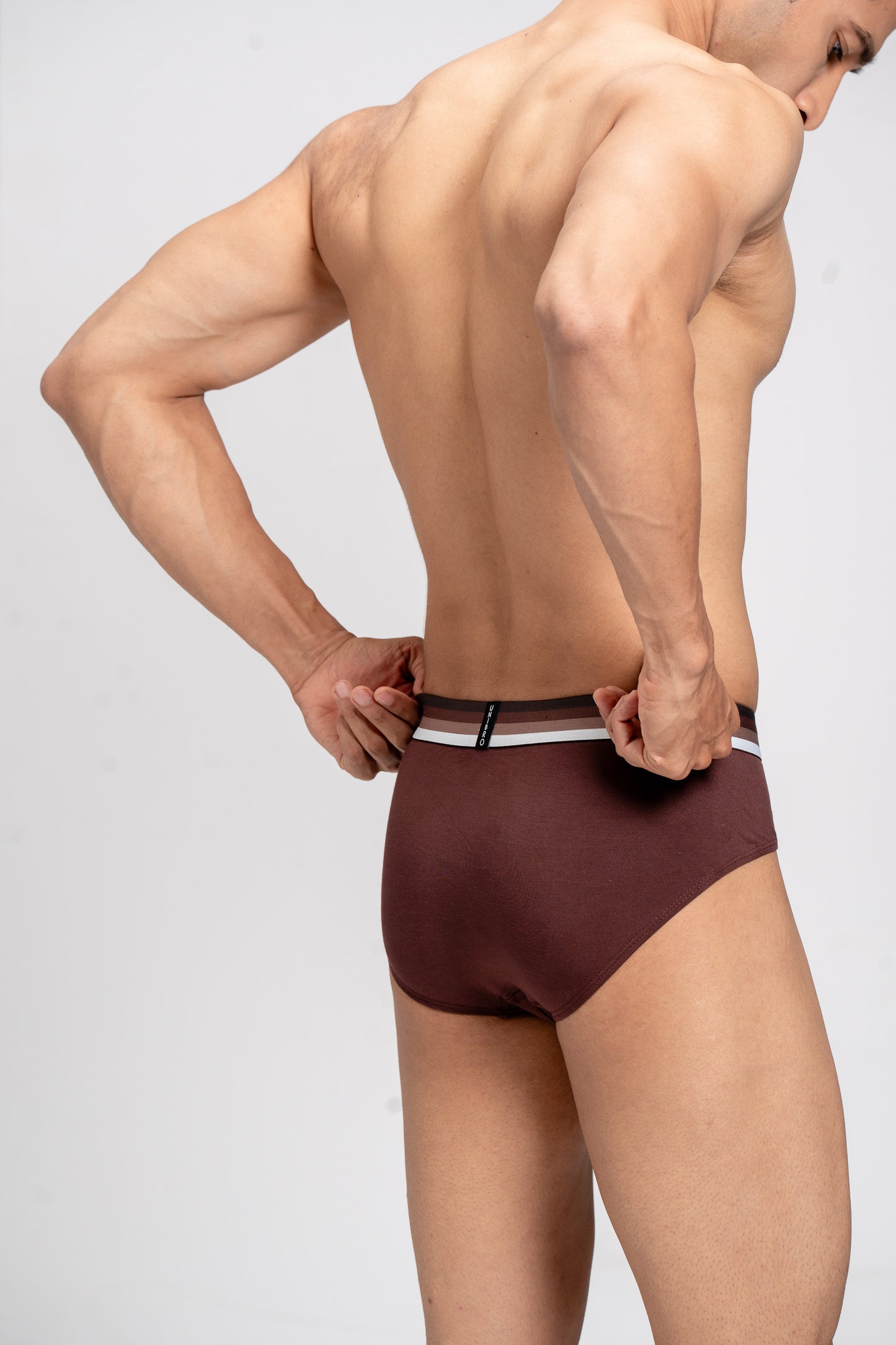 Men TENCEL™ Modal Micro Elastane Stretch Brief Coffee Brown