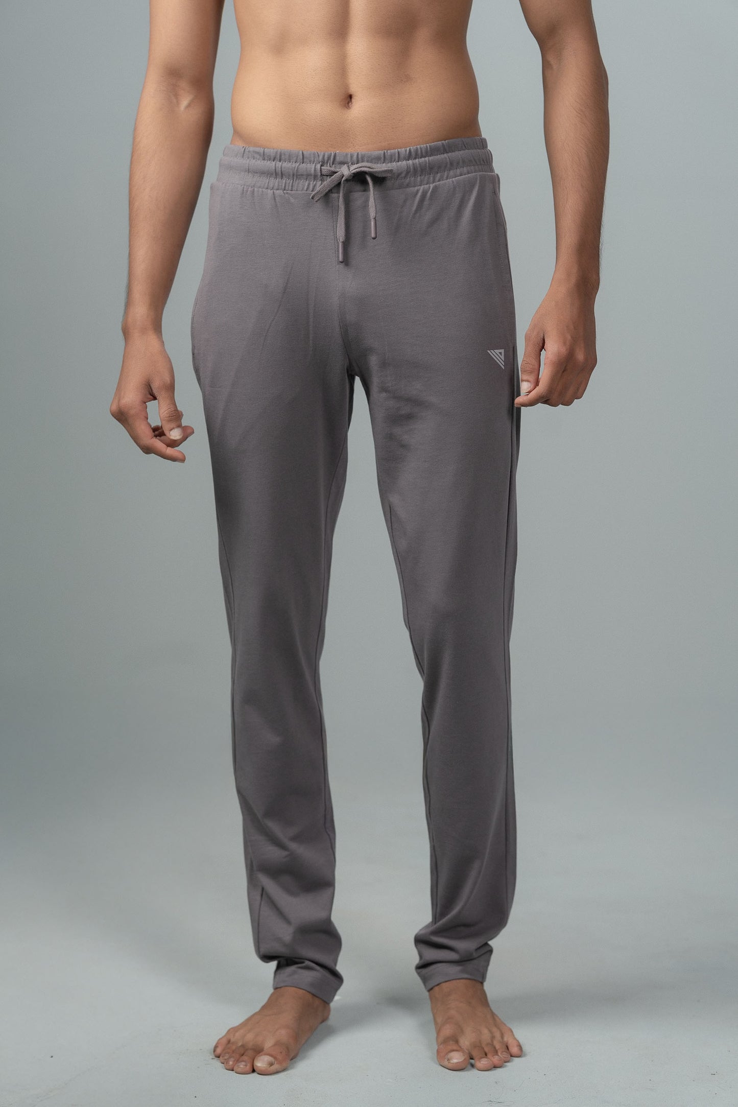 Combed Cotton Side Sew Panel Smart Fit Zipper Pocket Track Pant Dark Grey ETK5