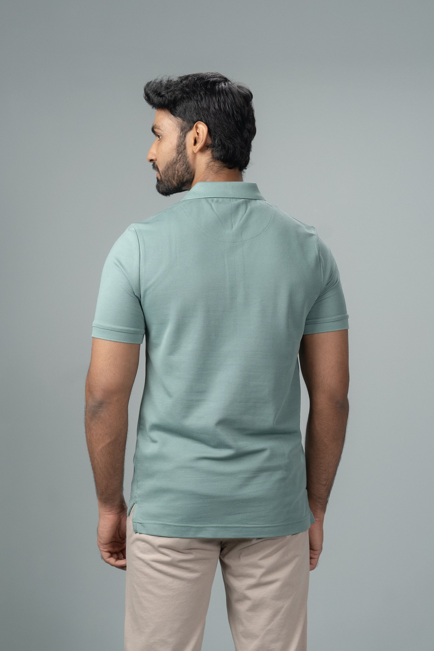 Men's Cotton Rich Pique Polo Sage Green