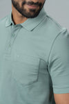 Men's Cotton Rich Pique Polo Sage Green