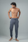 Men Combed Cotton Rich Jogger with Side Pockets Blue Melange JP5