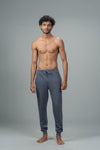 Men Combed Cotton Rich Jogger with Side Pockets Blue Melange JP5