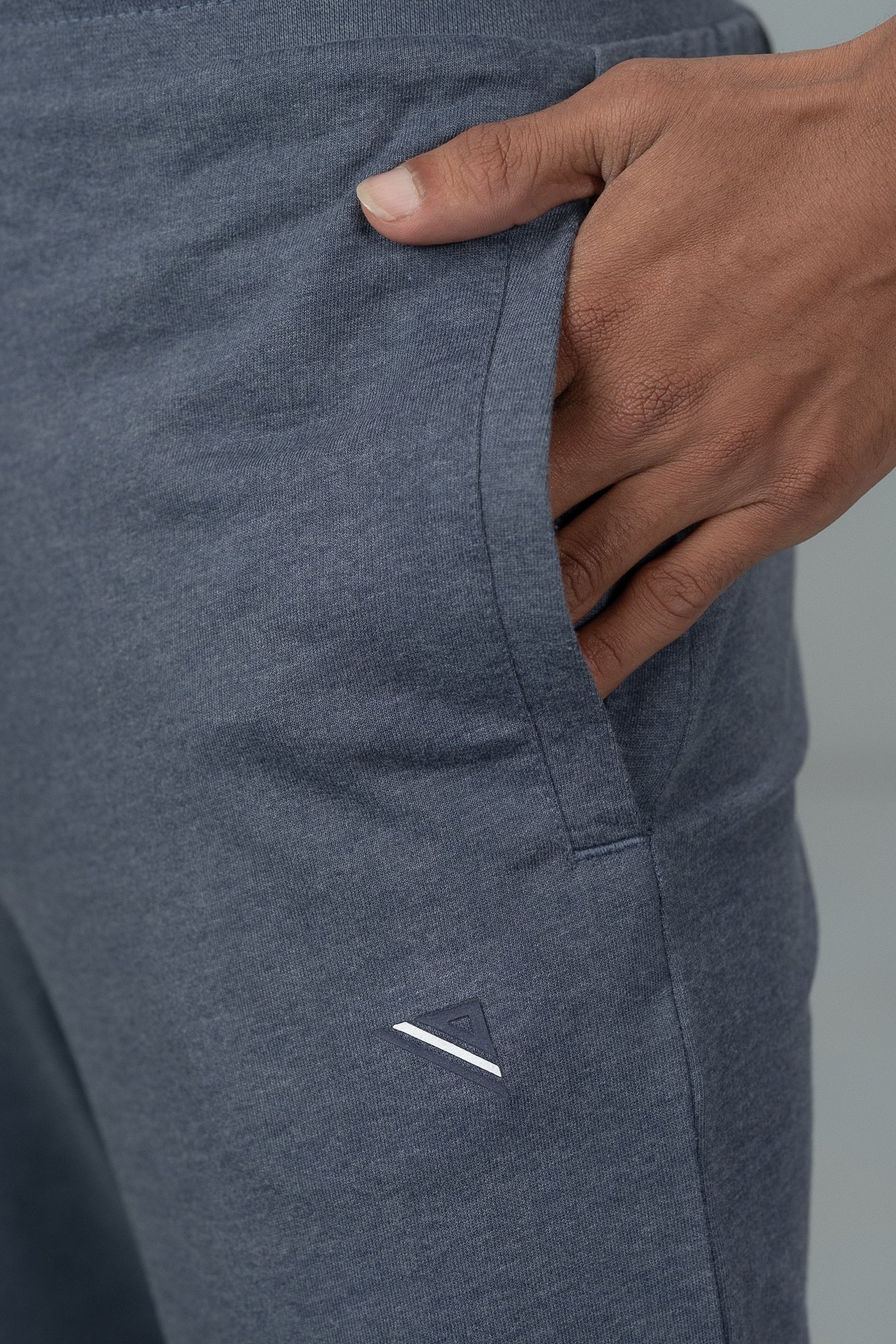 Men Combed Cotton Rich Jogger with Side Pockets Blue Melange JP5