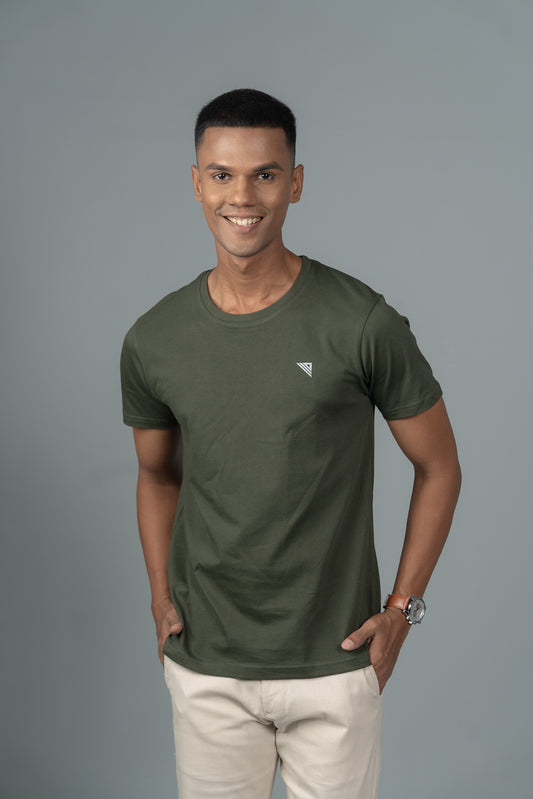 Men 100% Cotton Smart Fit Expert Tee Hunter Green ET5