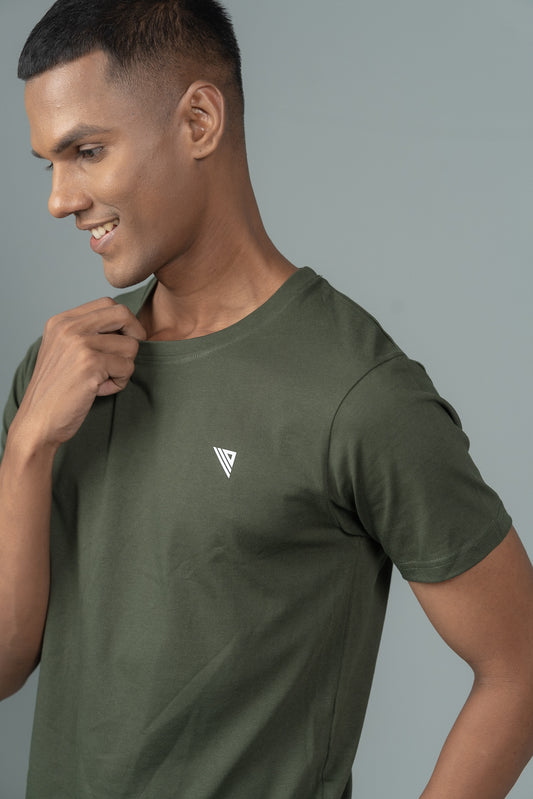 Men 100% Cotton Smart Fit Expert Tee Hunter Green ET5