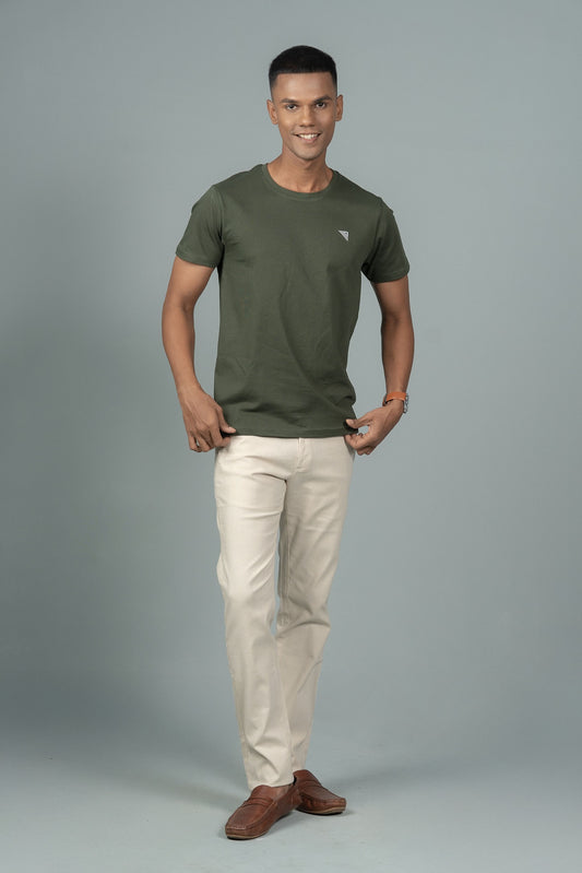 Men 100% Cotton Smart Fit Expert Tee Hunter Green ET5