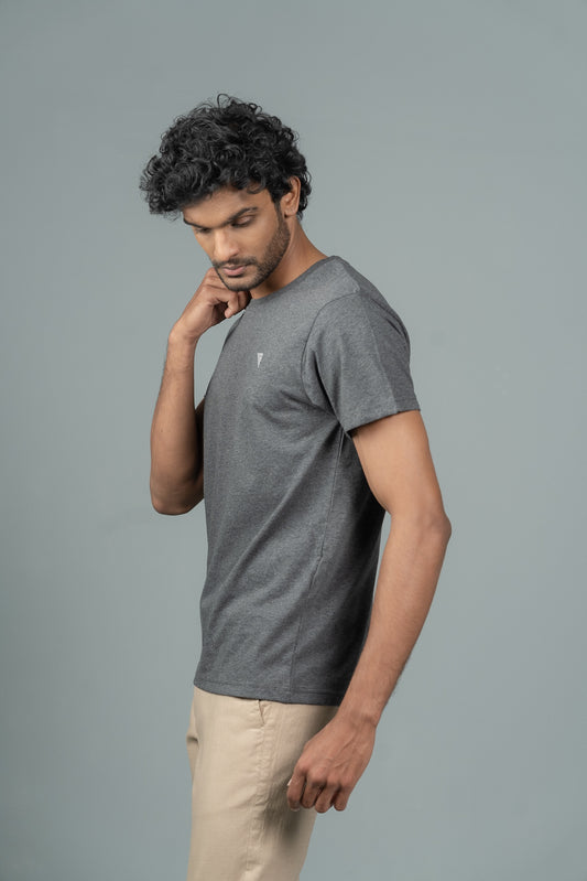 Men 100% Cotton Smart Fit Expert Tee Charcoal ET28