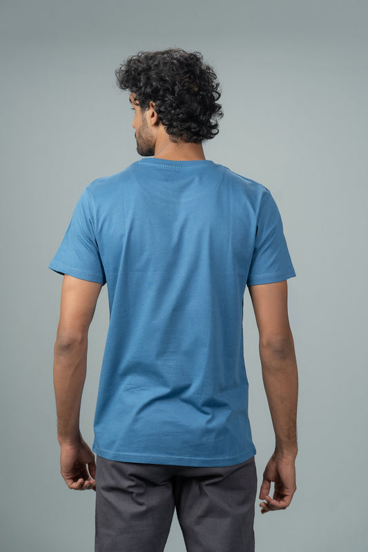 Men 100% Cotton Smart Fit Expert Tee Petrol Blue ET3