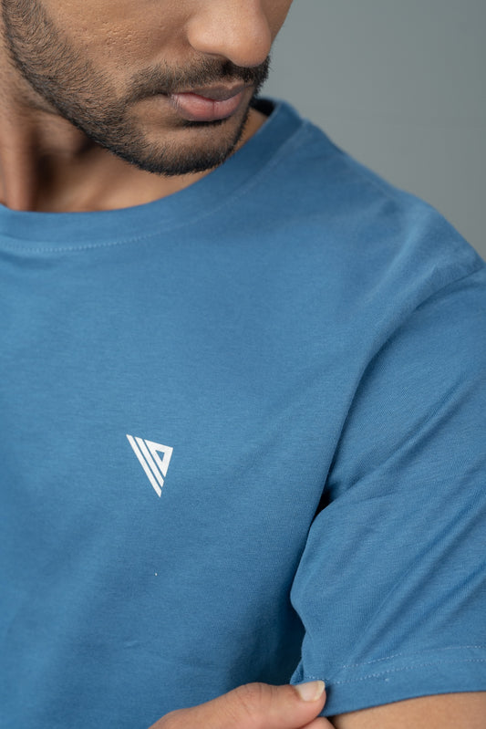 Men 100% Cotton Smart Fit Expert Tee Petrol Blue ET3