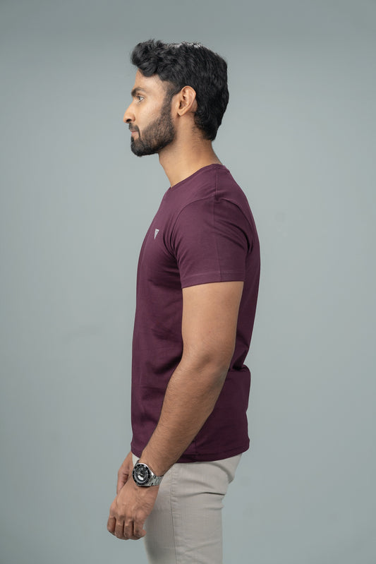 Men 100% Cotton Smart Fit Expert Tee Wine ET16