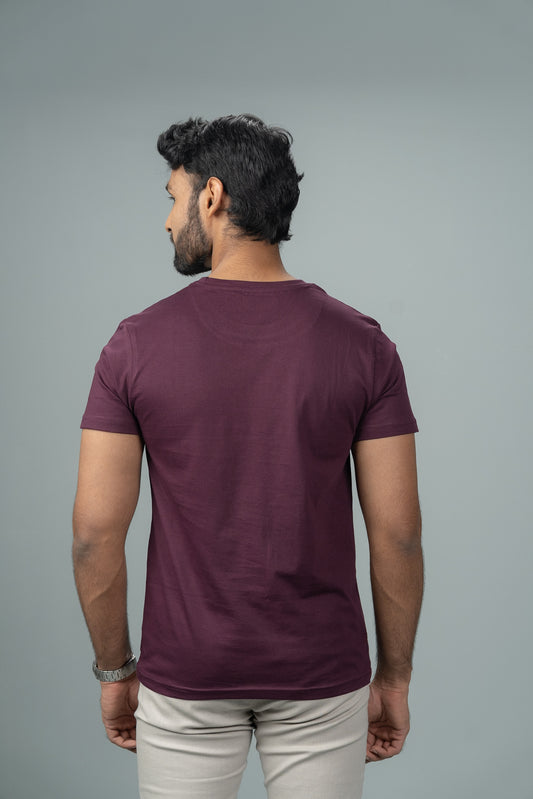 Men 100% Cotton Smart Fit Expert Tee Wine ET16