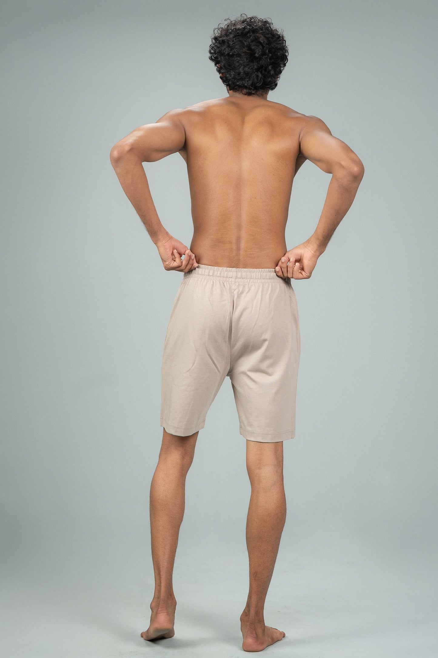 Men Combed Cotton Rich Agile Shorts Beige AGS6