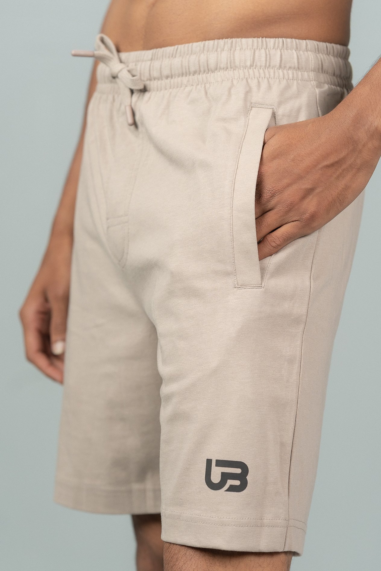 Men Combed Cotton Rich Agile Shorts Beige AGS6