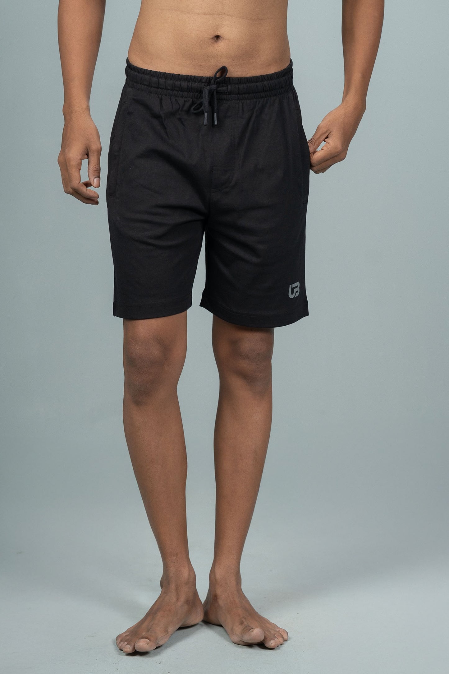 Men Combed Cotton Rich Agile Shorts Black AGS3