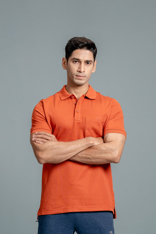 Men Expert Polo Tshirt with Pocket Orange EP23