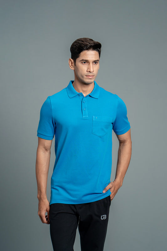 Men Expert Polo Tshirt with Pocket Blue EP26