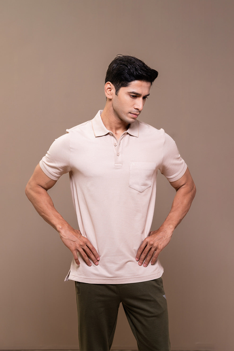 Men Expert Polo Tshirt with Pocket Beige EP31