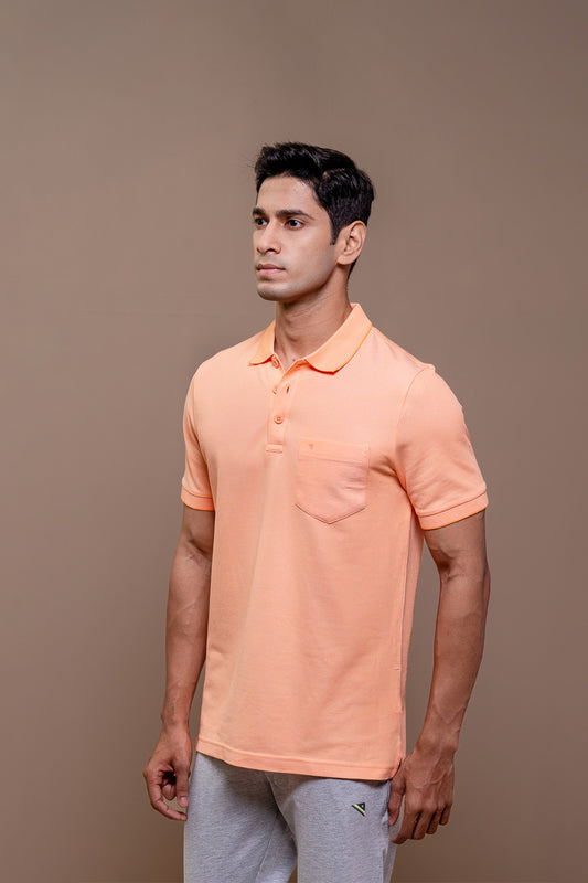 Men Expert Polo Tshirt with Pocket Orange EP35