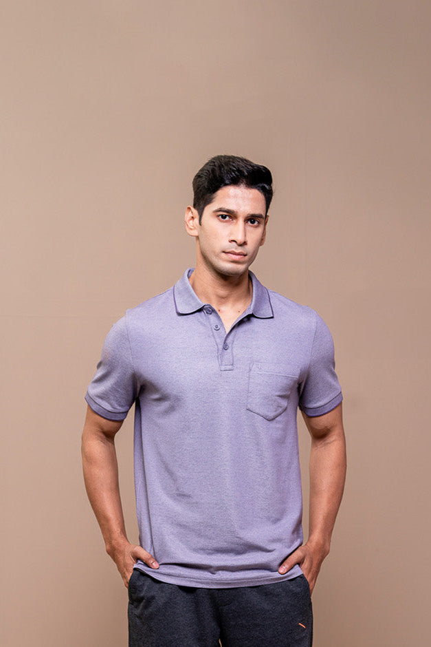 Men Expert Polo Tshirt with Pocket Violet EP42