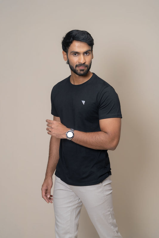 Men 100% Cotton Smart Fit Expert Tee Black ET14