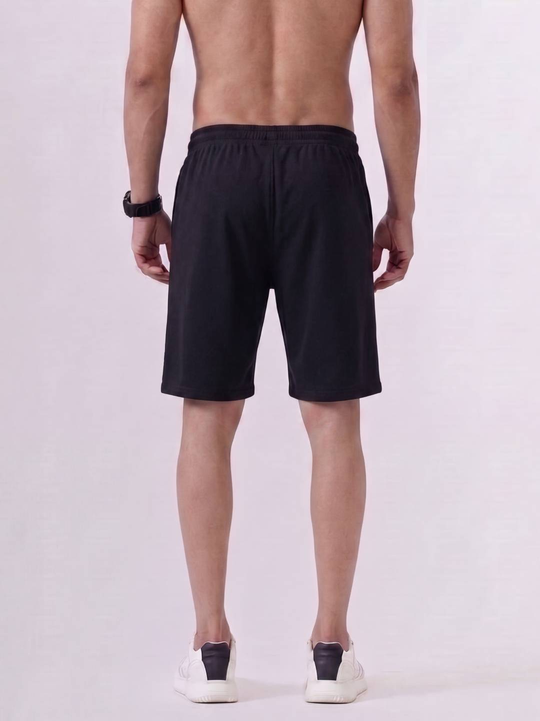 Combed Cotton Rich Black Popcorn Shorts