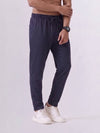 Cotton Rich Regular Fit Navy Popcorn Track Pant