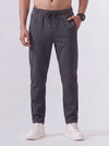 Cotton Rich Regular Fit Charcoal Melange Popcorn Track Pant