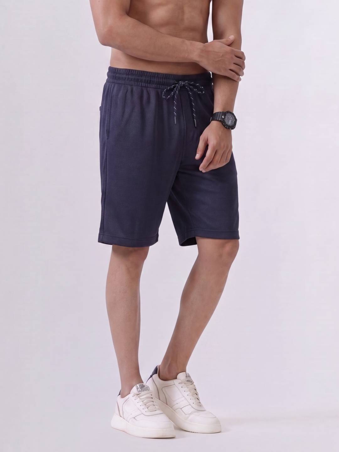 Combed Cotton Rich Navy Popcorn Shorts