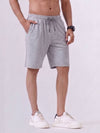 Combed Cotton Rich Grey Melange Popcorn Shorts