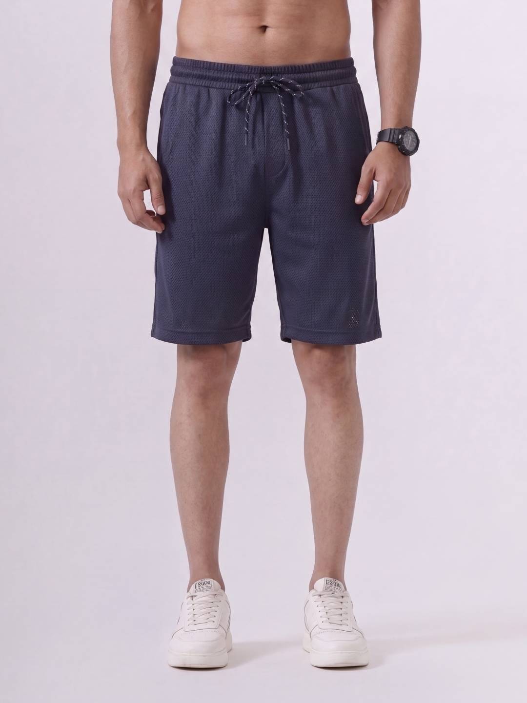 Combed Cotton Rich Navy Popcorn Shorts