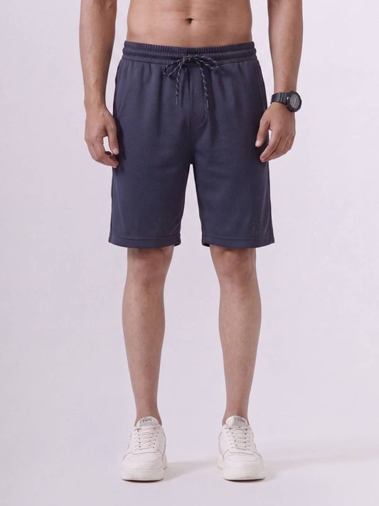 Combed Cotton Rich Navy Popcorn Shorts
