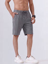 Combed Cotton Rich Charcoal Melange Popcorn Shorts