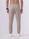 Cotton Rich Regular Fit Beige Popcorn Track Pant