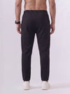 Cotton Rich Regular Fit Black Popcorn Track Pant