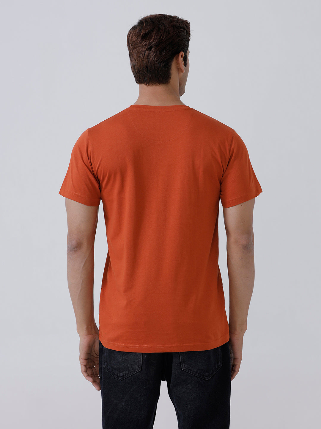 Men's 100% Cotton Crew Neck Tee Orange
