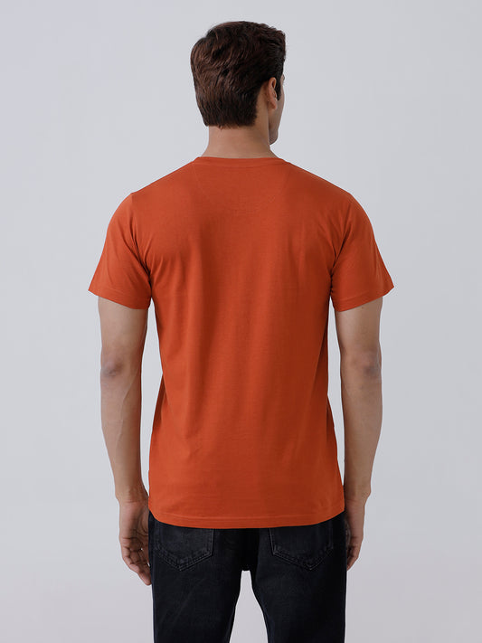 Men's 100% Cotton Crew Neck Tee Orange