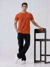 Men's 100% Cotton Crew Neck Tee Orange