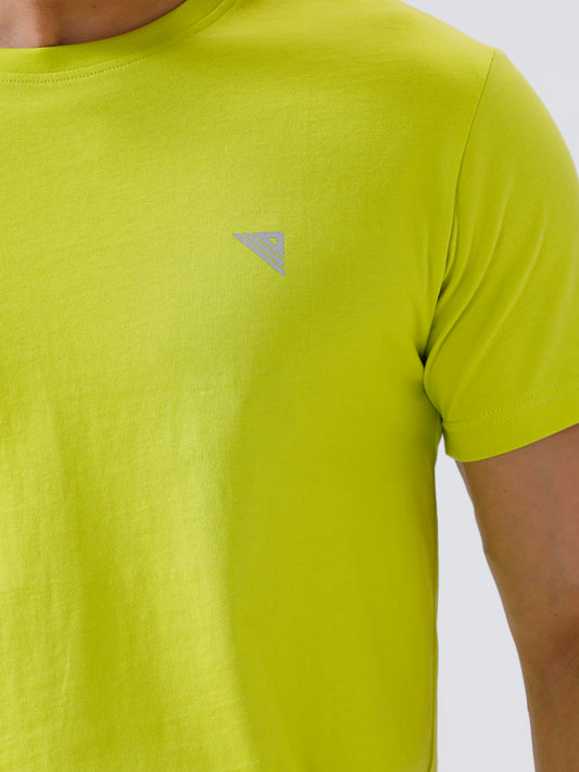 Men's 100% Cotton Crew Neck Tee Lime Green