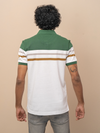 Men Smart Fit Engineered Polo T-Shirt Green with White EN15