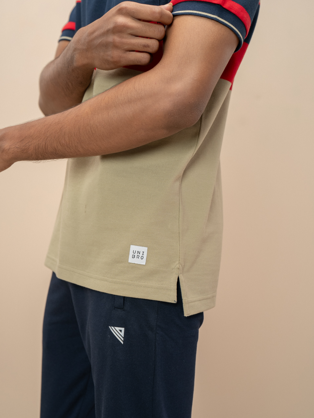 Men Smart Fit Engineered Polo T-Shirt Navy with Green EN18