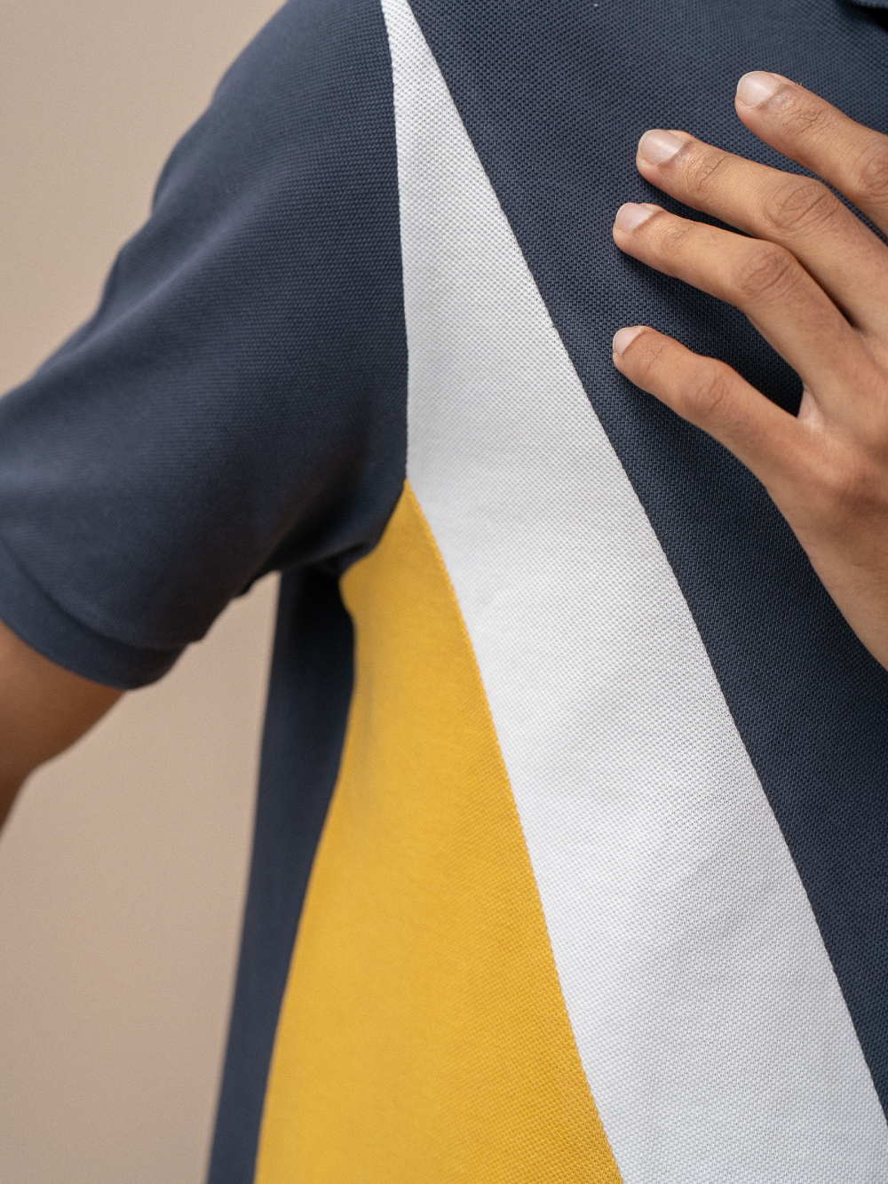 Men Smart Fit Engineered Polo T-Shirt Navy EN28