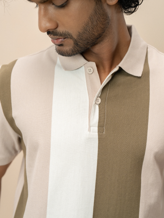 Men Smart Fit Engineered Polo T-Shirt Stone Gray EN29